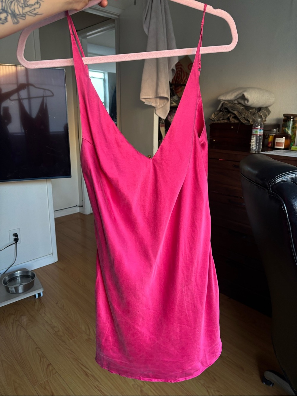 Vintage Victoria's Secret Hot Pink 100% Silk Camisole Slip